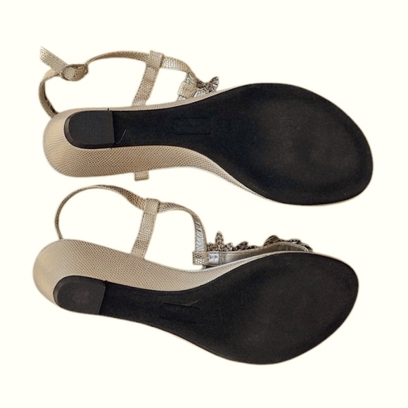 Madeline Gold And Crystal Diagonal Design Sandals Angel Fairycore Dressy Evening - Picture 4 of 5